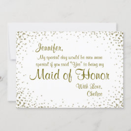 Maid of honor | Guld Confetti Inbjudningar
