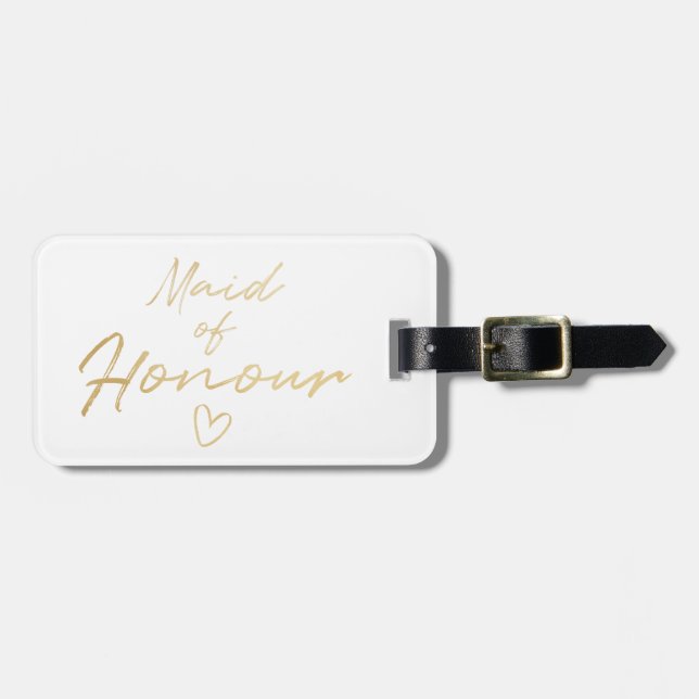 Maid of honor - Guld faux foil Bagagebricka (Horisontell Framsida)