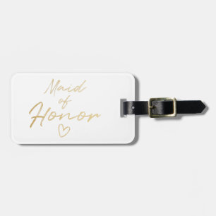 Maid of honor - Guld faux foil Bagagebricka