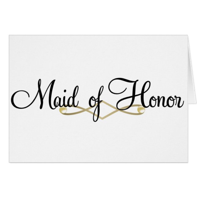 Maid of honor hälsningskort (Framsidan Horizontal)