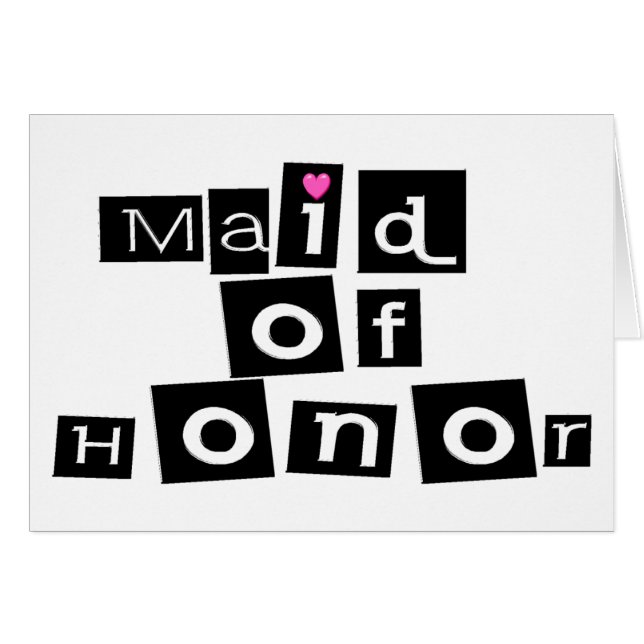 Maid of honor hälsningskort (Framsidan Horizontal)