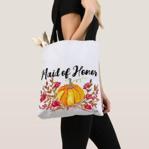Maid of honor Hösthösten Pumpkin Blommigt Fall Wed Tygkasse