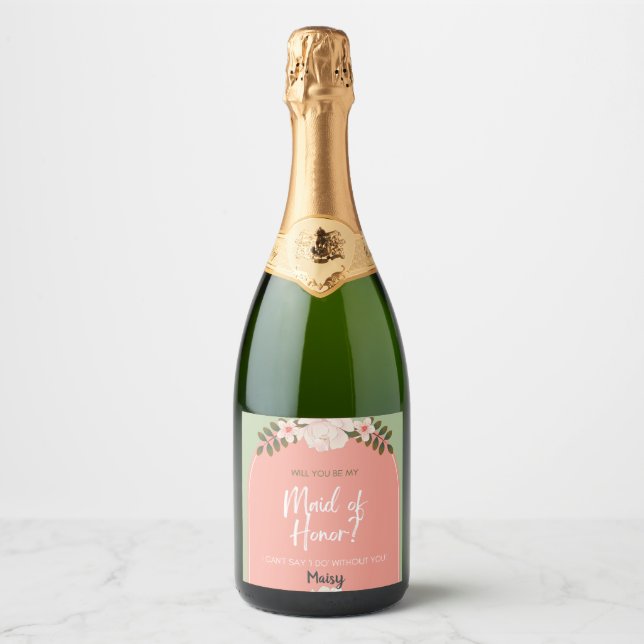 Maid of honor inbjudan Bubbelchampagne, Prosecco (Framsida)