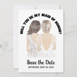 MAID OF HONOR INBJUDAN-kort Julkort