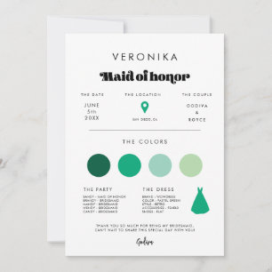 Maid of honor-informationskort för vintage Retro-s Inbjudningar