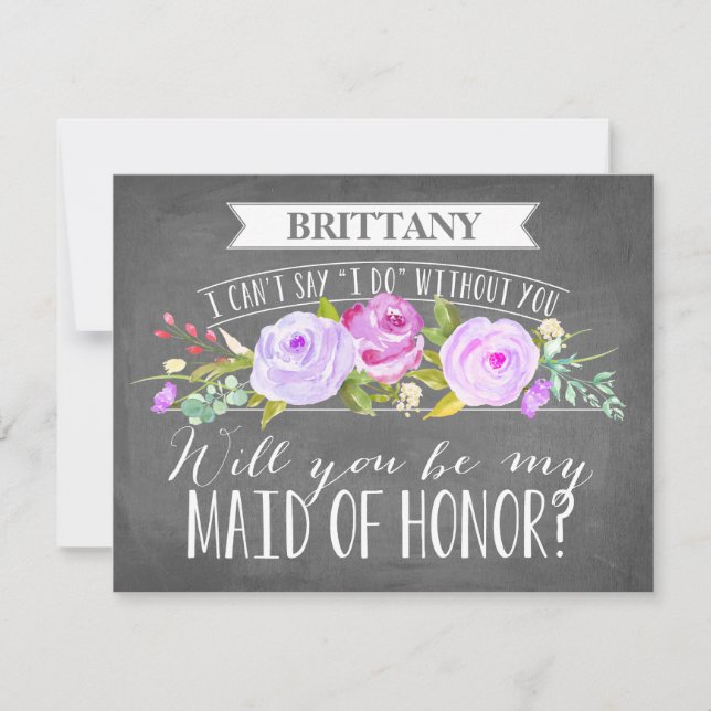 Maid of honor-kort | Bridesmaid Inbjudningar (Framsida)