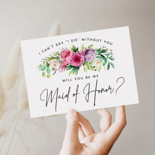 Maid of honor-kort för Bright Blommigt Inbjudningar