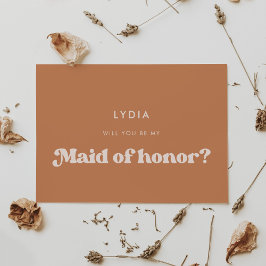Maid of honor-kort för snyggt-rebrunt socker inbjudningar