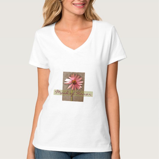 Maid of honor Lila ConeFlower Echinacea purpurea T-shirt (Framsida)
