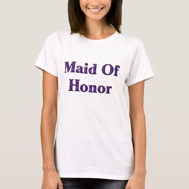 Maid of honor Lila Zebra Bröllopsfest T Shirt (Framsida)