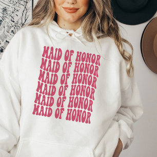 Maid of honor Magenta Rosa Matching Brudens sida T Shirt
