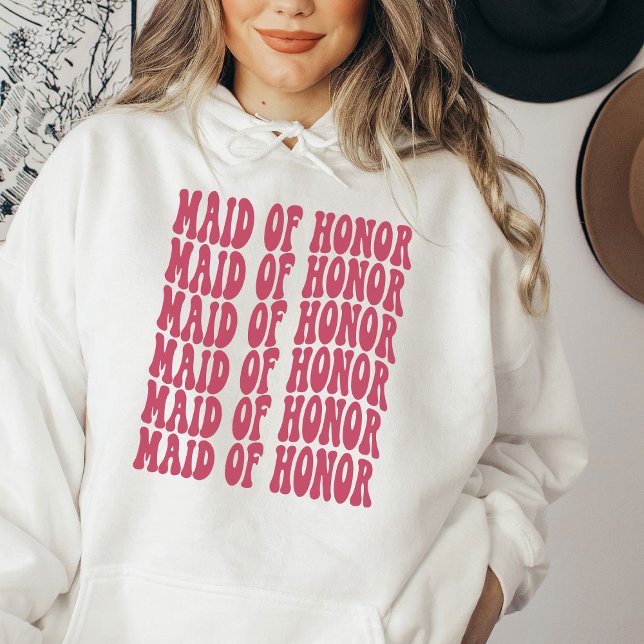 Maid of honor Magenta Rosa Matching Brudens sida T Shirt (Skapare uppladdad)