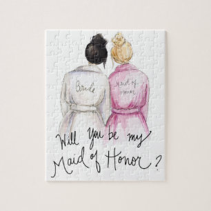 Maid of honor? Maid för bulle för Bl för brud för Pussel