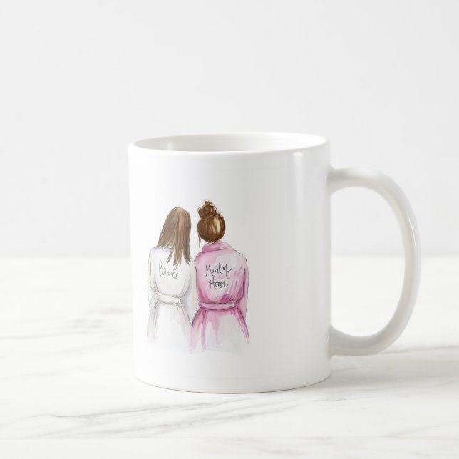 Maid of honor? Maid för bulle för brunettbrud Kaffemugg (Höger)