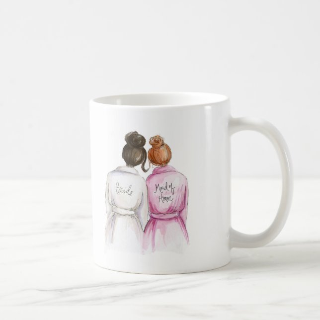 Maid of honor? Maid för bulle för mörk Brbullebrud Kaffemugg (Höger)