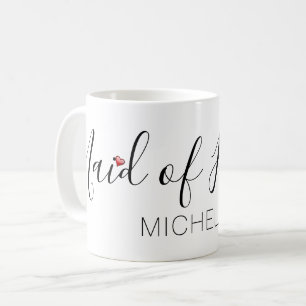 Maid of honor med namn kaffemugg