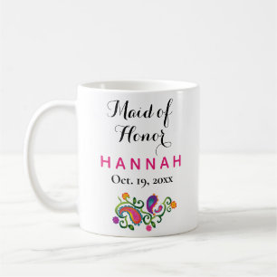 Maid of honor Modern Typography-skript Bröllop Kaffemugg