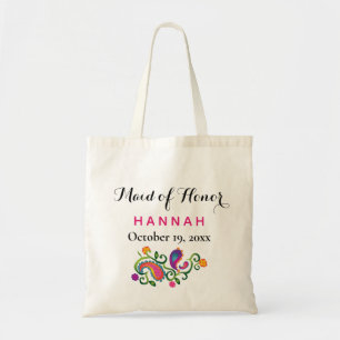 Maid of honor Modern Typography-skript Bröllop Tygkasse