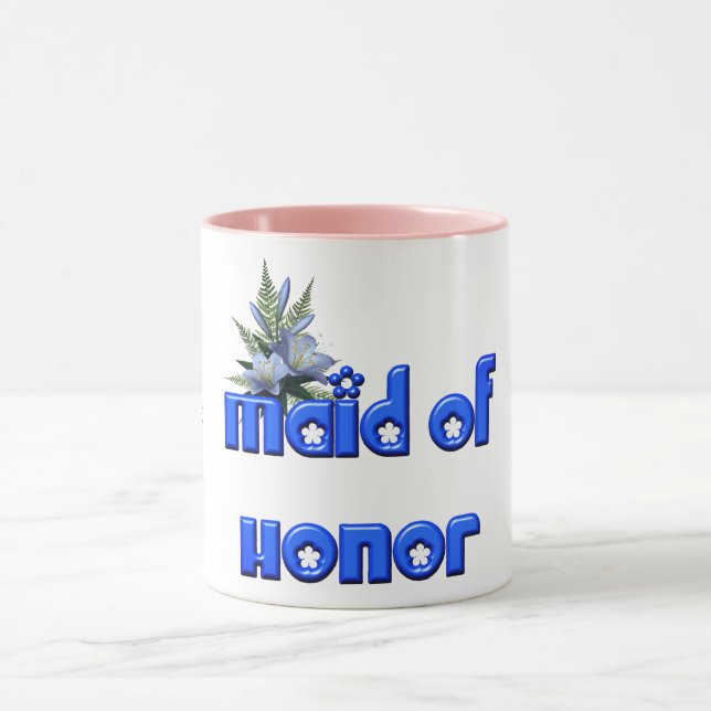 Maid of honor Personlig Bröllop Blue Mugg (Center)