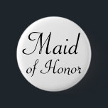 Maid of honor Pinback knäppas Knapp<br><div class="desc">Visa av din huvudroll på repetition middag,  bachelorettepartyet eller möhippan! Skräddarsy bakgrundsfärgen för att göra den att matcha det bröllopfärgerna eller temat! Annat betitlat stift är också tillgängligt,  behar ser mitt lager!</div>