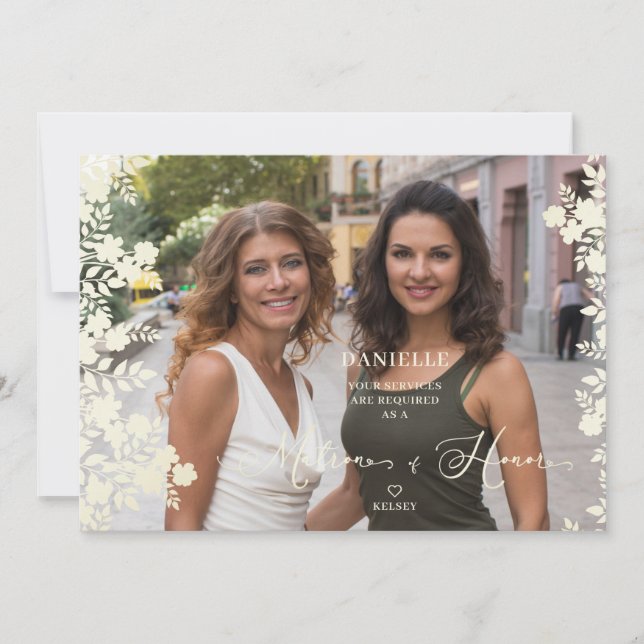 Maid of Honor Proposal Botanical Frame Photo (Framsida)