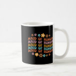 Maid of honor Retro Groovy Brudens sida Bridesmaid Kaffemugg<br><div class="desc">Maid of honor Retro Groovy Brudens sida Bridesmaid Womens</div>
