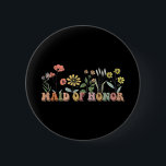 Maid of honor Retro Groovy Brudens sida Bridesmaid Knapp<br><div class="desc">Maid of honor Retro Groovy Brudens sida Bridesmaid Womens 1</div>