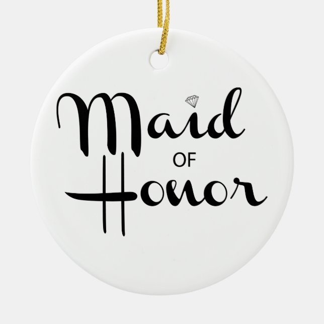 Maid of honor Retro-skript Julgransprydnad Keramik (Framsidan)
