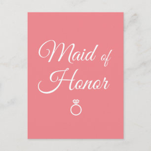 Maid of honor ring vykort