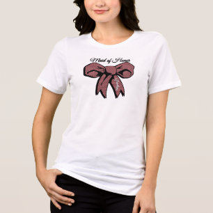 Maid of honor Rosa Black Polka Dot Bow Personalize T Shirt
