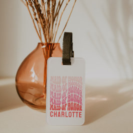 Maid of honor Rosa, modern girly retro 60:s enkla Bagagebricka