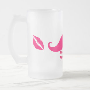 Maid of honor Rosa Mustache Frosted Glass Mugg