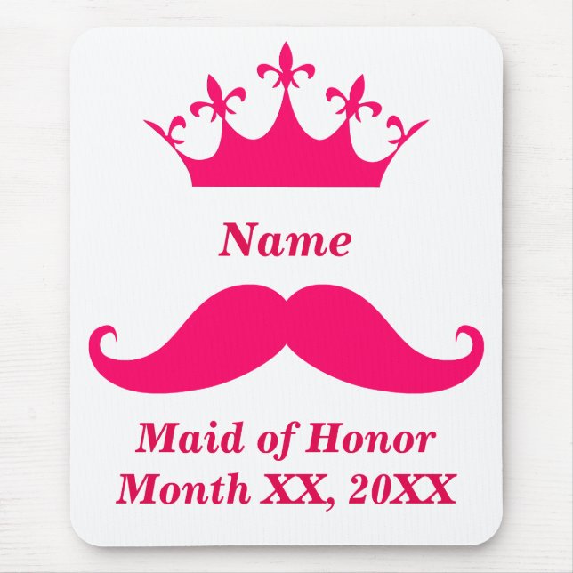 Maid of honor Rosa Mustache Mousepad Musmatta (Framsidan)