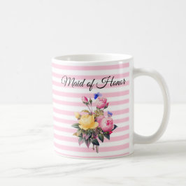 Maid of honor Rosa ros Bouquet Personlig mugg