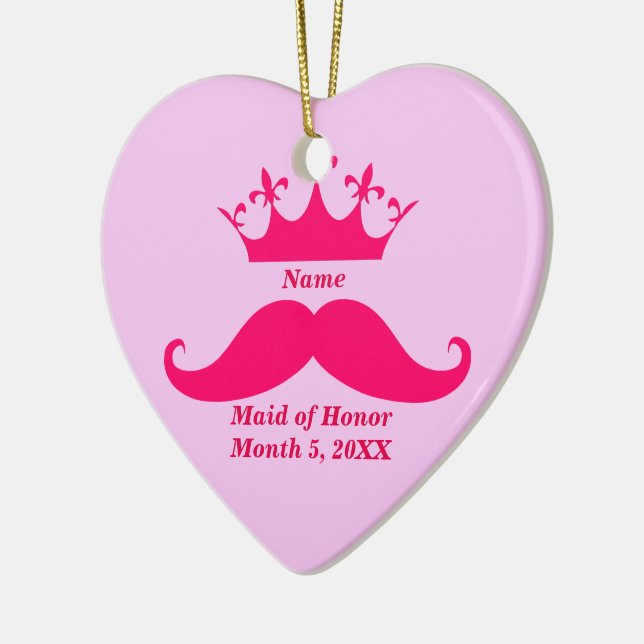 Maid of honor Rosa Tiara och Mustache Ornament (Vänster)