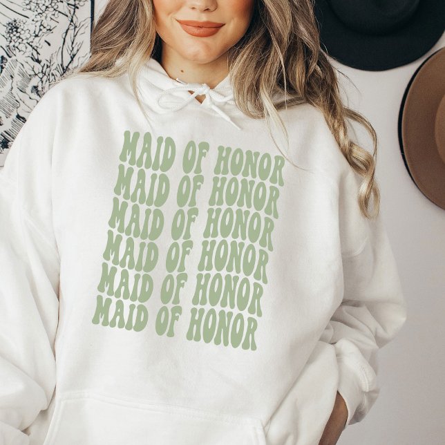 Maid of honor Sage Grönt Matching Brudens sida T Shirt (Skapare uppladdad)