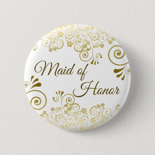 Maid of honor sofistikerade Guld Filigree Bröllop Knapp