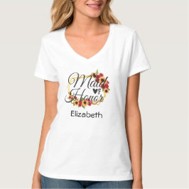 Maid of honor Solblommor Ro Blommigt Gift T Shirt