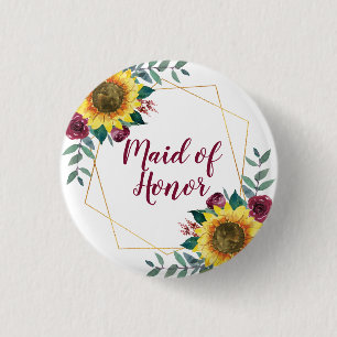 Maid of honor Solrosgeometric Burgundy Knapp