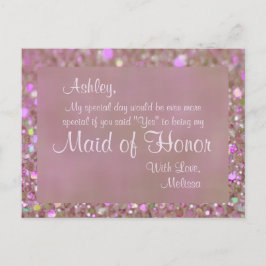 MAID OF HONOR - SÖT ROSA INBJUDAN VYKORT