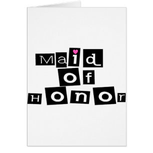 Maid of honor (Sq Blk) Hälsningskort