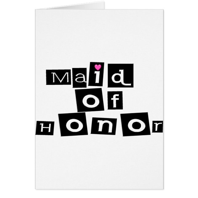 Maid of honor (Sq Blk) Hälsningskort (Framsidan)