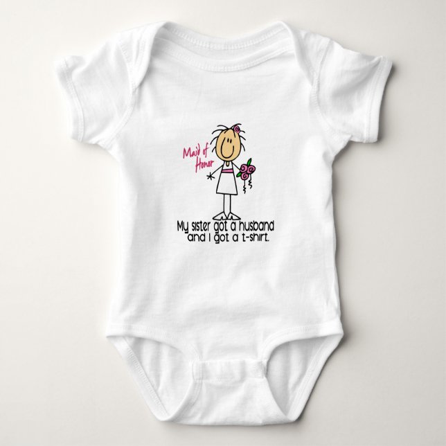 Maid of honor Stick figur I Har A TShirt (syster) Tee (Framsida)