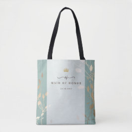 Maid of Honor Tote Bag | Sage Green & Gold Tygkasse