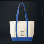 maid of honor Tote Tygkasse<br><div class="desc">Tote-påse i naturblått/royal med text. maid of honor. Anpassa det här objektet eller köp som det är.</div>