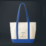 maid of honor Tote Tygkasse<br><div class="desc">Tote-påse i naturblått/royal med text. maid of honor. Anpassa det här objektet eller köp som det är.</div>