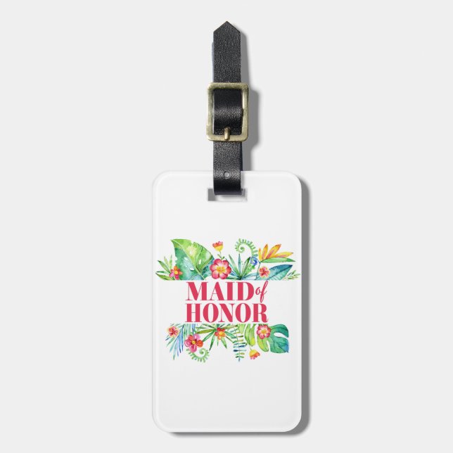 Maid of honor Tropical Destination Wedding Bagagebricka (Vertikal Framsida)