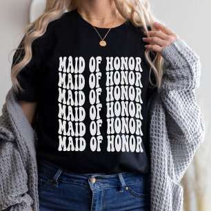 Maid of honor White Matching Brudens sida T Shirt