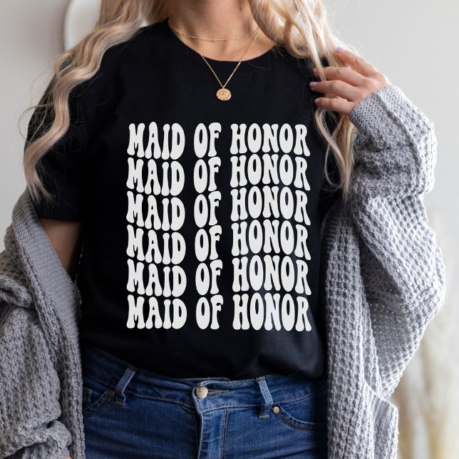 Maid of honor White Matching Brudens sida T Shirt (Skapare uppladdad)