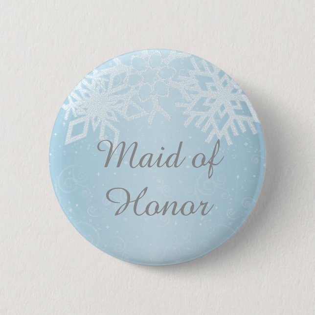 Maid of honor Winter Snöflingor Knapp (Framsida)